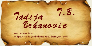 Tadija Brkanović vizit kartica